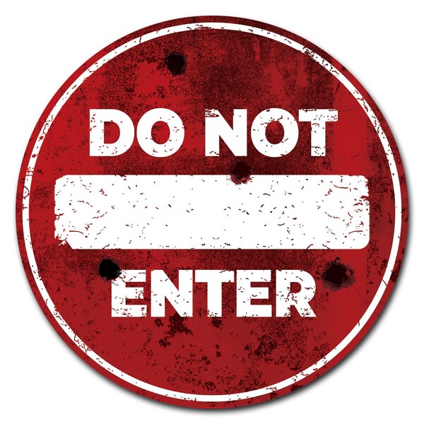 Signmission 12 in Height, Corrugated Plastic, C-12-CIR-Do Not Enter grungy, C-12-CIR-Do Not Enter grungy C-12-CIR-Do Not Enter grungy - main